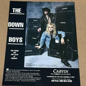Erik Turner & Joey Allen of Warrant - Carvin Amps - 1990 Print Advertisement